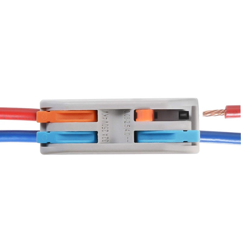 VAMRONE Wire Connectors Nuts, 50Pcs 2 Conductor Compact Splicing Wire Connectors with Colored, 2 Circuit Inline Splices, 28-12 AWG[ SPL-2] - Image 3